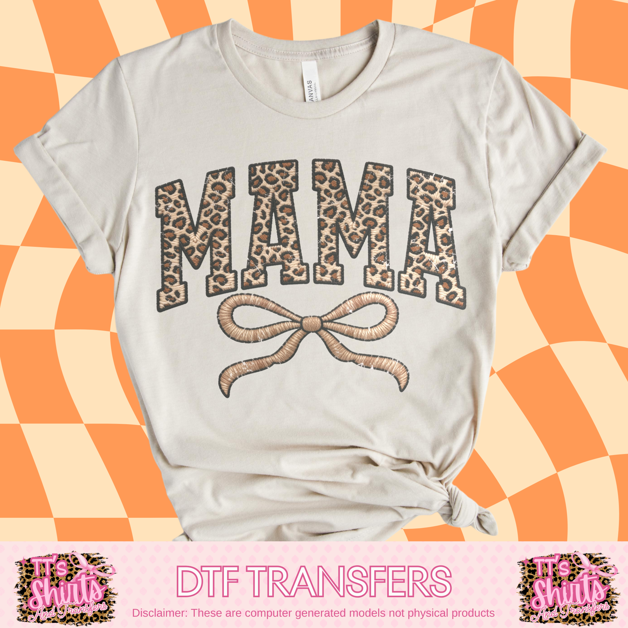 BLACK AND LEOPARD MAMA WITH BOW A5