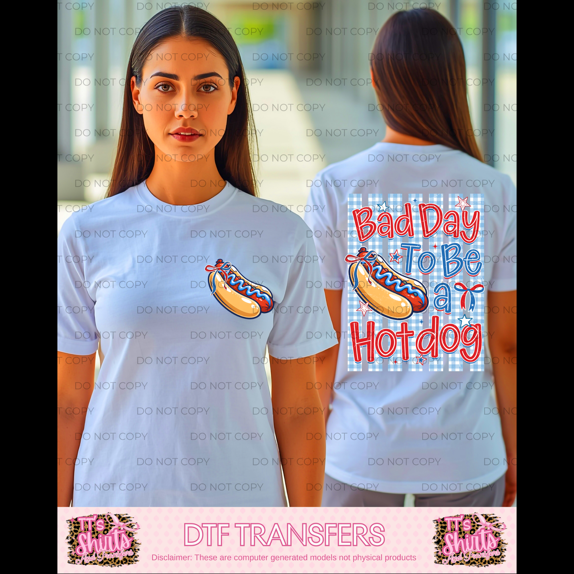 Bad day to be a hotdog. Striped full print. (back design in photo.) mm051126