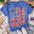 Striped red white and blue flag with bow MM060126