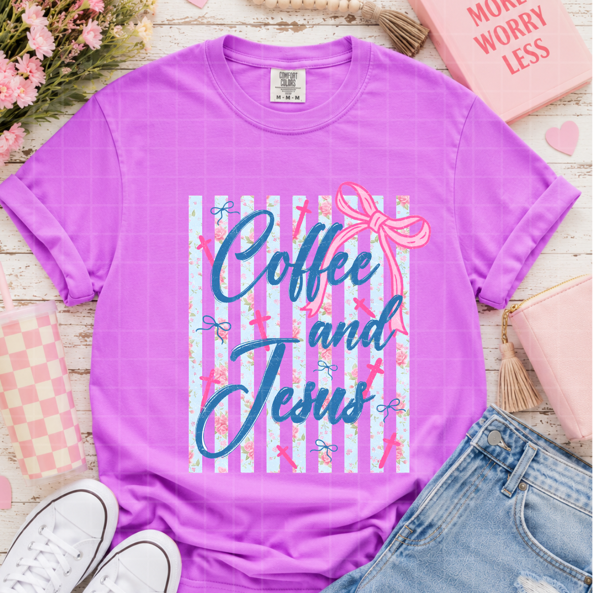 Preppy coffee and Jesus with bow MM060126